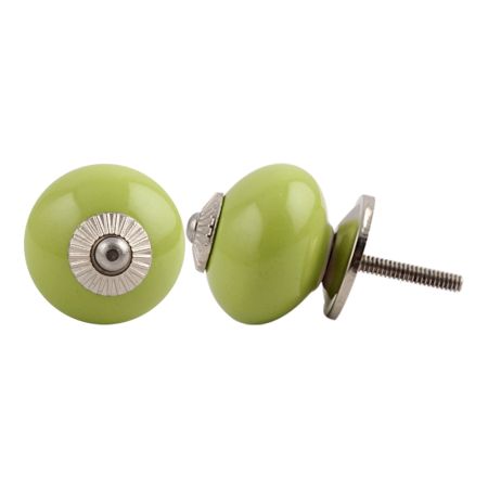 Lime Round Silver Fitting Ceramic Dresser Knob Online